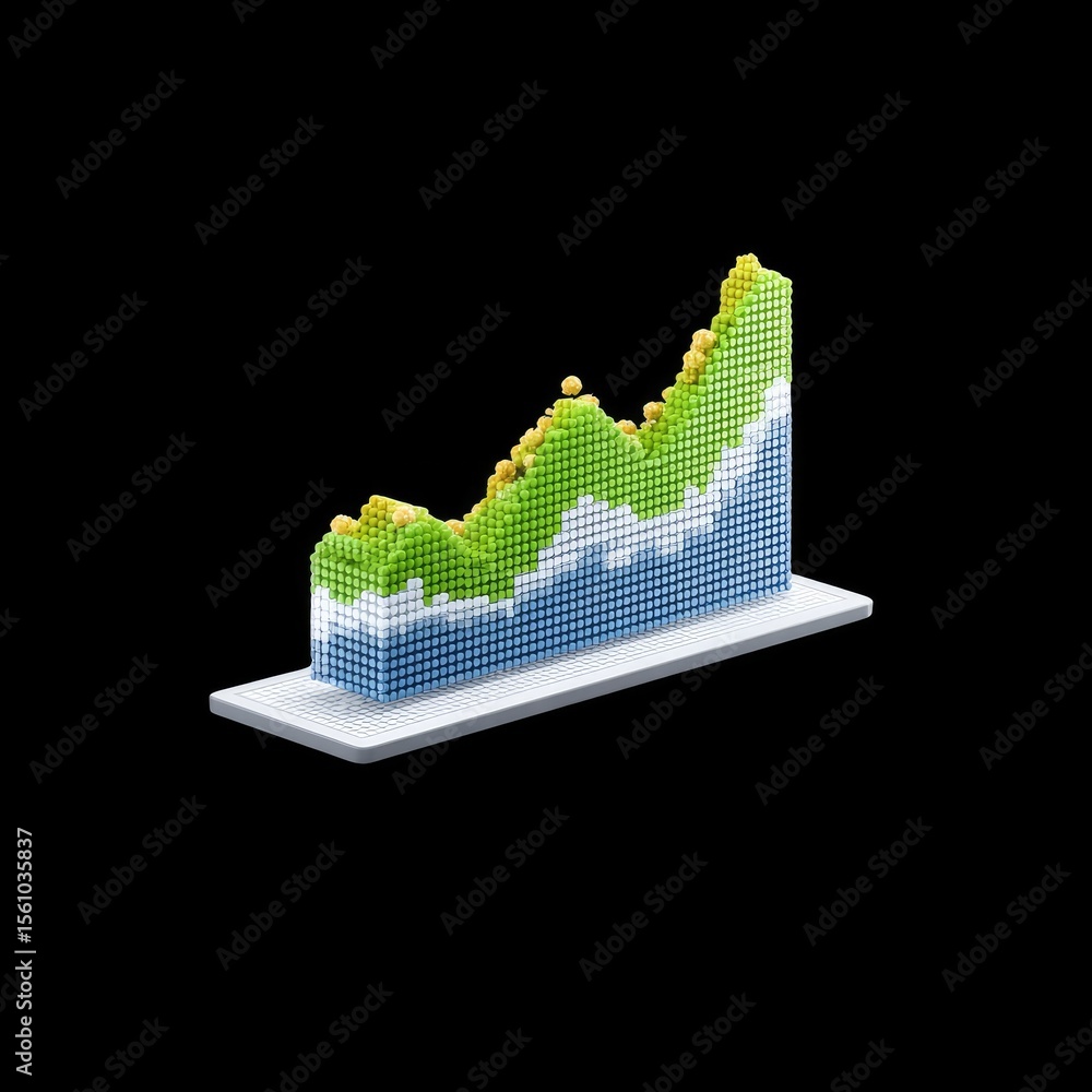 Poster 3d colorful bar graph displaying rising data trends and growth indicators in a business environment