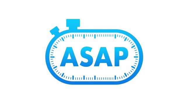 ASAP Acronym Inside Stopwatch Animation on White and Green Screen
