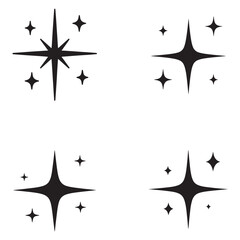 starburst icon with sparkles. simple shining star symbol. vector