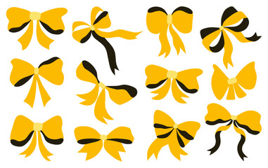 Beautiful bows collection set vector design, flat style with a modern and clean look.
