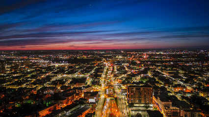 Fototapeta premium NJ Aerial Skyline Sunset