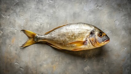 Golden Dorade fish on concrete