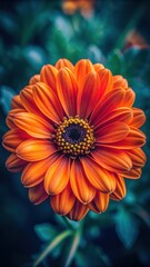 A delicate close-up of a flower with vibrant orange petals and dark