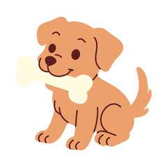 Cute Puppy With A Bone