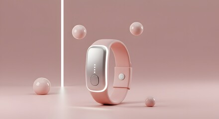 Sleek Pink Fitness Tracker Modern Health Monitoring Device