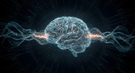 Human Brain Neural Pathways and Cognitive Function Visualization
