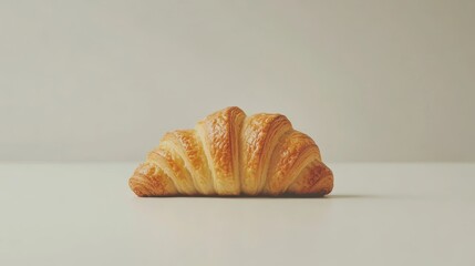 Minimalist croissant photo; isolated white background - ai