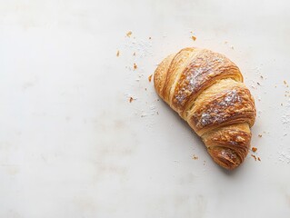 Minimalist croissant photo; isolated white background - ai