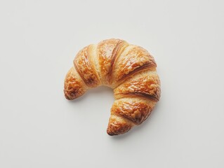 Minimalist croissant photo; isolated white background - ai