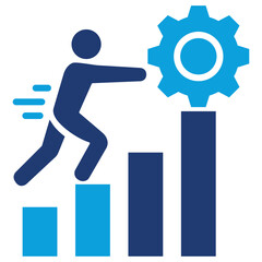 Business Resilience Flat Blue Icon