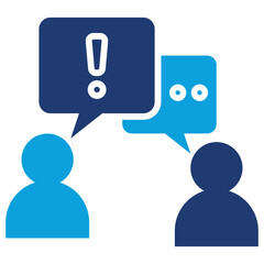 Crisis Communication Flat Blue Icon