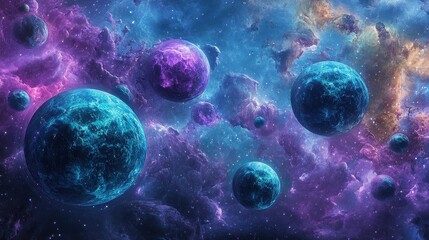 Naklejka premium Soft Glowing Spheres in Space with Subtle Gradient Color Shifts