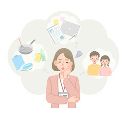 仕事と家庭の両立で悩む女性