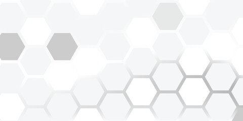 White hexagons geometric background, minimal honeycomb pattern wallpaper, 3d render  illustration.
