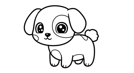 Obraz premium Dog coloring page vector isolated on white background.