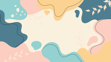 Abstract pastel design with pink, purple, and blue shapes. Ideal for background, packaging, social media posts, and creative projects.