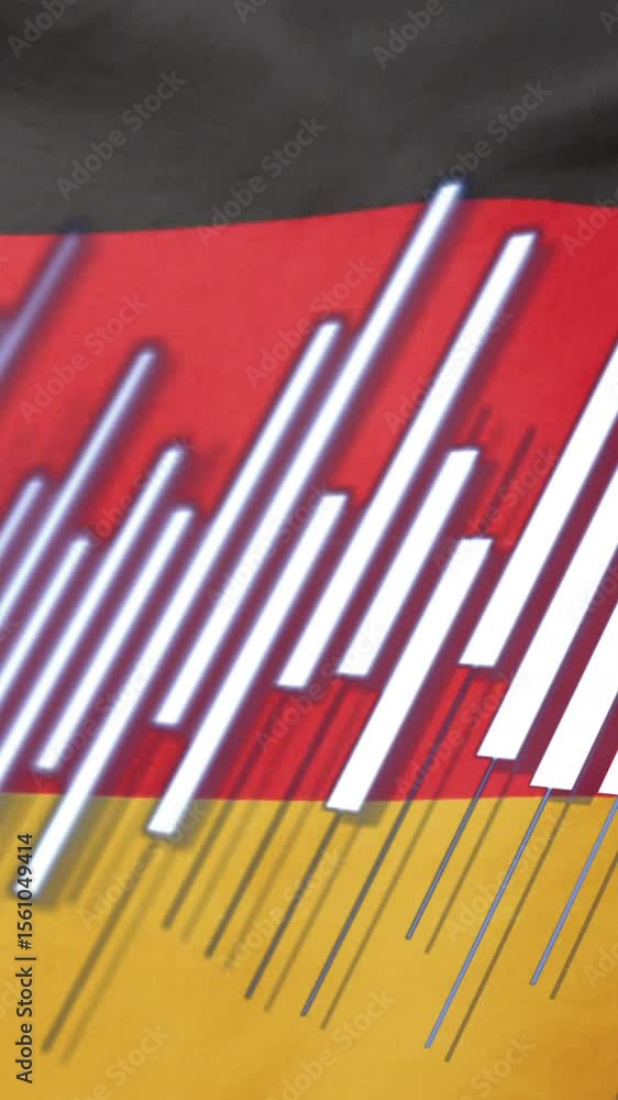 Poster animation of data processing over flag of germany