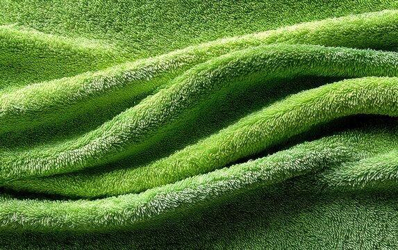 Green fleece fabric texture