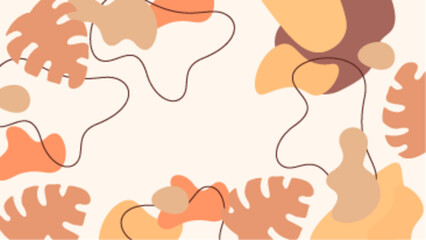 Abstract design with earthy leaves and shapes, suitable for nature inspired branding, backgrounds, or decor prints. Spark creative ideas.