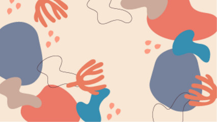 Abstract coral shapes with muted colors on a beige background. Suitable for branding, web design, or nature inspired concepts.