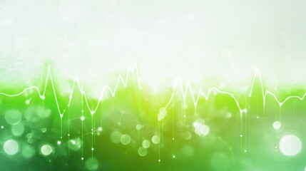 Electric Green Heartbeat Line with Digital Effects on White Backdrop