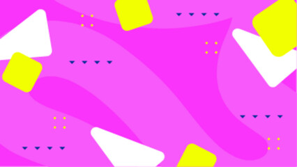 Abstract pink, yellow, and white shapes on a pink background. Suitable for backgrounds, web design, social media graphics, and modern marketing materials.