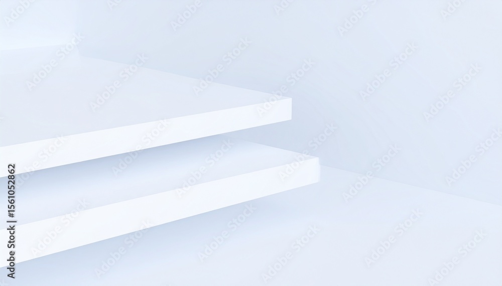 Poster abstract wavy architecture space with empty concrete floor, soft