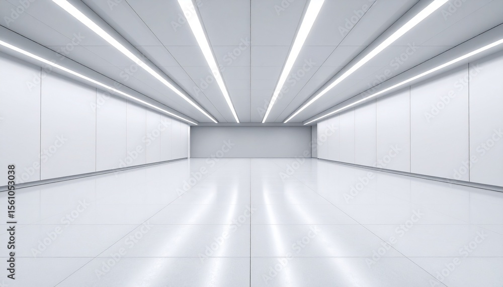 Poster abstract wavy architecture space with empty concrete floor, soft