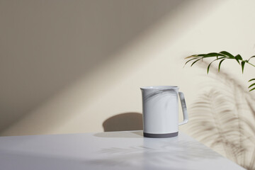 Minimal Aesthetic Beverages in Natural Light with Greenery.