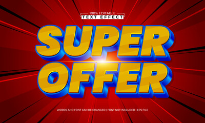 super offer editable text effect with a discount and offer text style
