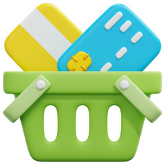 3D Shopping Basket Icon