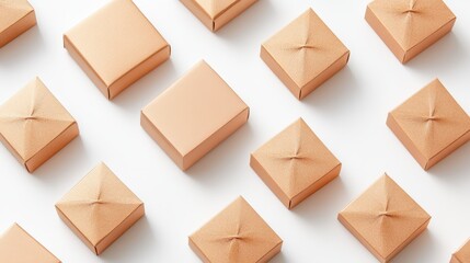 Obraz premium Square gift boxes arranged in a symmetrical pattern.