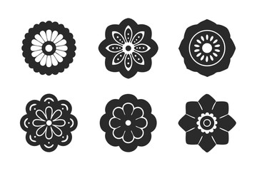 set of Begonia  icon vector silhouette illustration isolated on white background