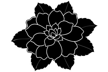 Begonia vector silhouette illustration isolated on white background