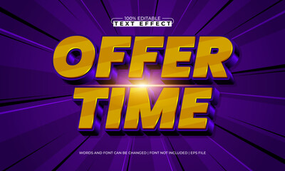 offer time editable text effect with a discount and offer text style