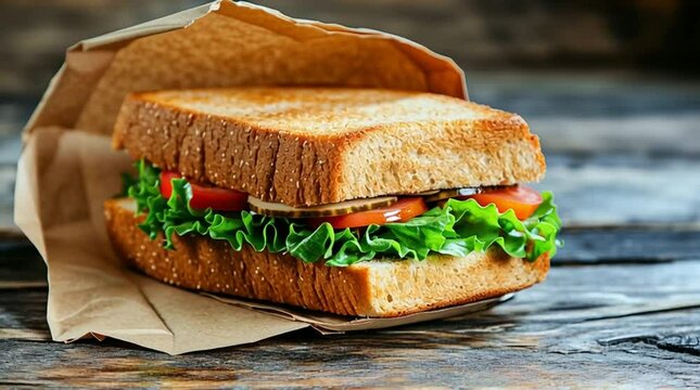 Sandwich lunch food healthy bread delicious meal fresh vegetables bag