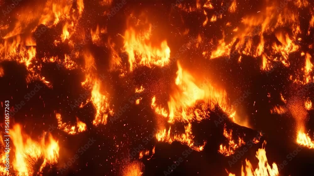 Poster intense flames dance in slow motion creating a mesmerizing fiery backdrop
