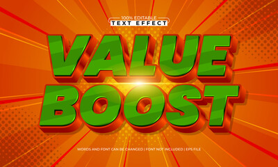 value boost editable text effect with a discount and offer text style