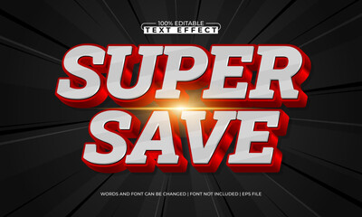 super save editable text effect with a discount and offer text style