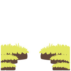 2D illustration of yellow grassy soil platform with cut edges, ideal for game assets, nature scenes, or environmental background use.