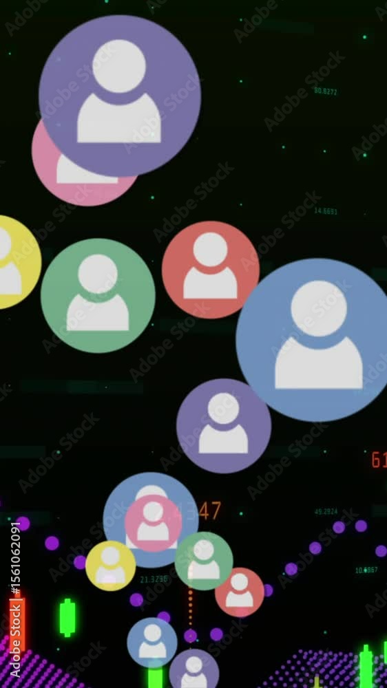 Poster digital icons over financial data processing against world map