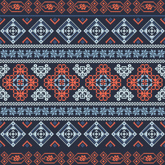 Pixelated Geometric Floral Tile Design