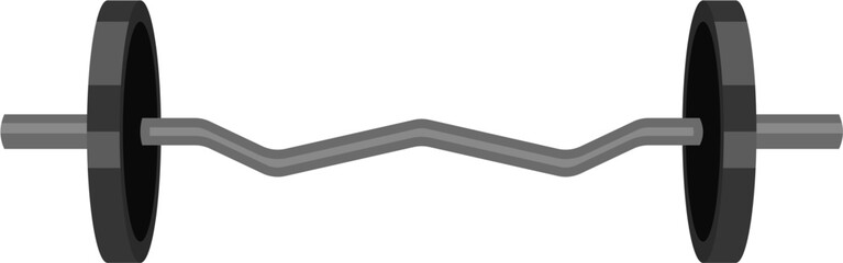 Illustration of EZ-Curl metal barbell. Vector file format.