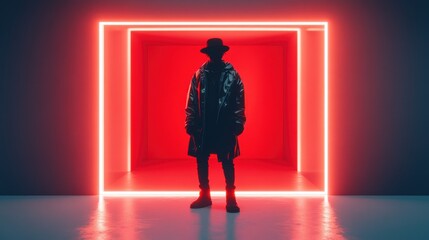 Urban Streetwear Style with Neon Accents on Isolated White Backdrop