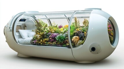 Isolated Smart Habitat Under Glass Dome in Futuristic Design