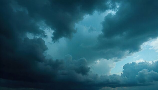 Ominous Storm Cloudscape Dark, Swirling Grey and Black Clouds Heavy with Rain, Perfect Atmospheric Background for Weather, Nature, and Moody Designs