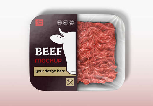 Ground beef package Mockup