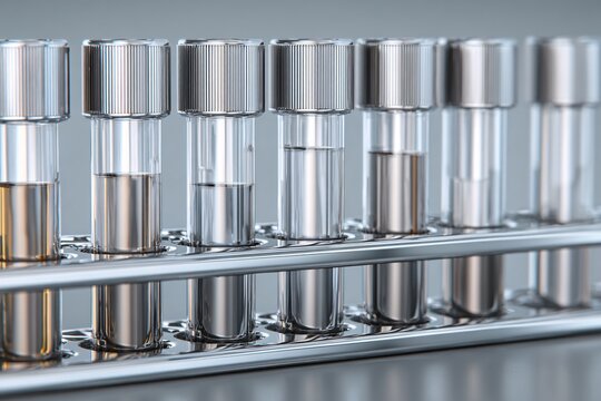 Chemical Analysis Process Laboratory Test Tubes Science Modern Environment Close-Up View Research Insights