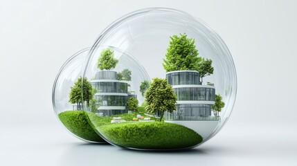 Transparent Domes Over Residential and Recreational Areas in Urban Space