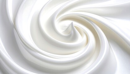 Swirling Creamy White Liquid with Smooth Texture, and Abstract Background.